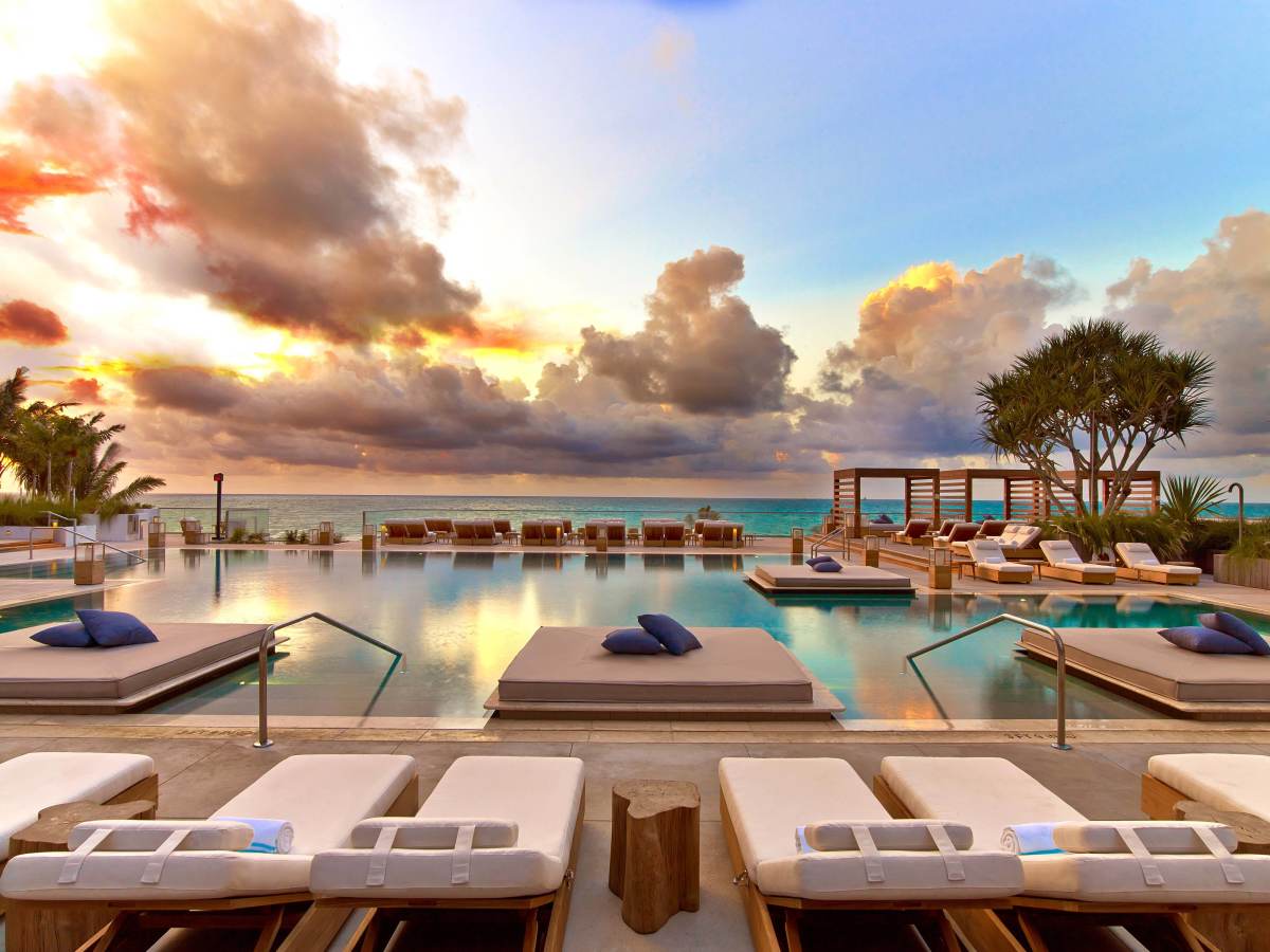 Ocean-view residence at 1 Hotel & Homes South Beach at sunset